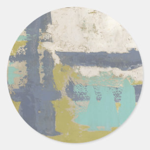 Pegatina Redonda Pintura moderna de libre expresión