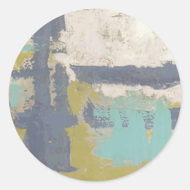 Pegatina Redonda Pintura moderna de libre expresión (Anverso)