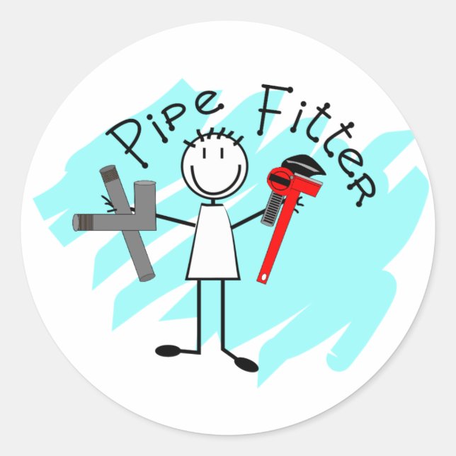 Pegatina Redonda Pipe Fitness Stick Man (Anverso)