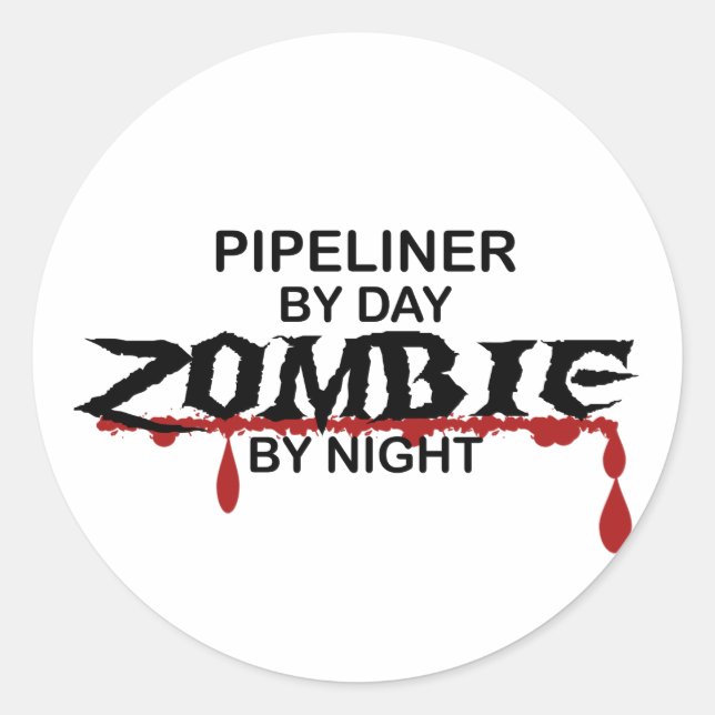 Pegatina Redonda Pipeliner Zombie (Anverso)