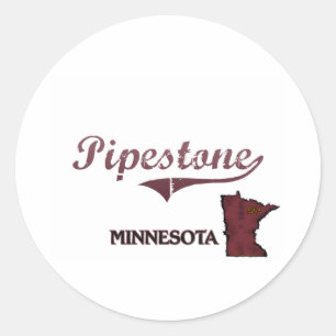 Pegatina Redonda Pipestone Minnesota City Classic