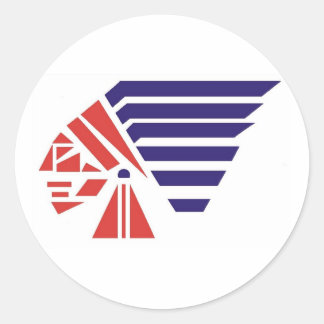 Pegatina Redonda Piqua Jóvenes Fútbol Indios Uso Espíritu