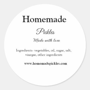 Pegatina Redonda Piquetes caseros hechos con amor agregar sitio web