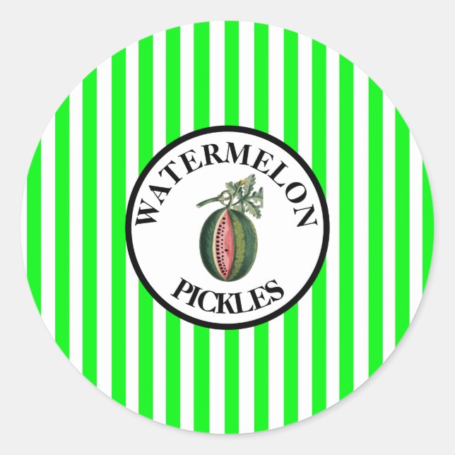 Pegatina Redonda Piquetes de sandía (Anverso)
