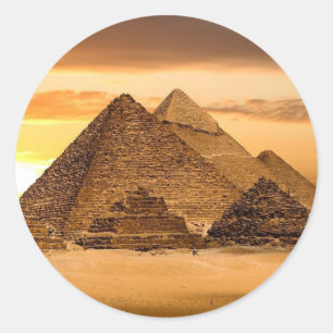 Pegatina Redonda Pirámides de Egipto