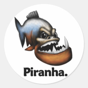 Pegatina Redonda Piranha Piranha.
