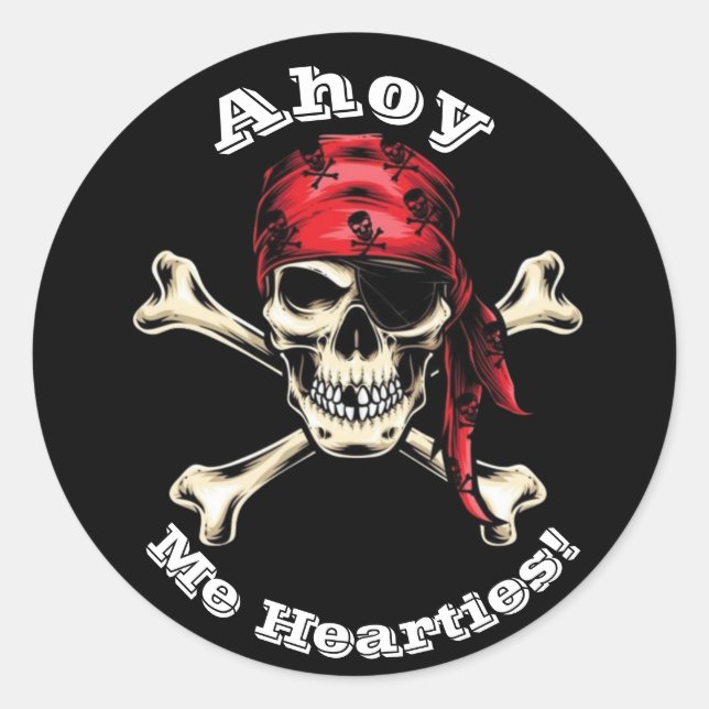 Pegatina Redonda pirata (Anverso)