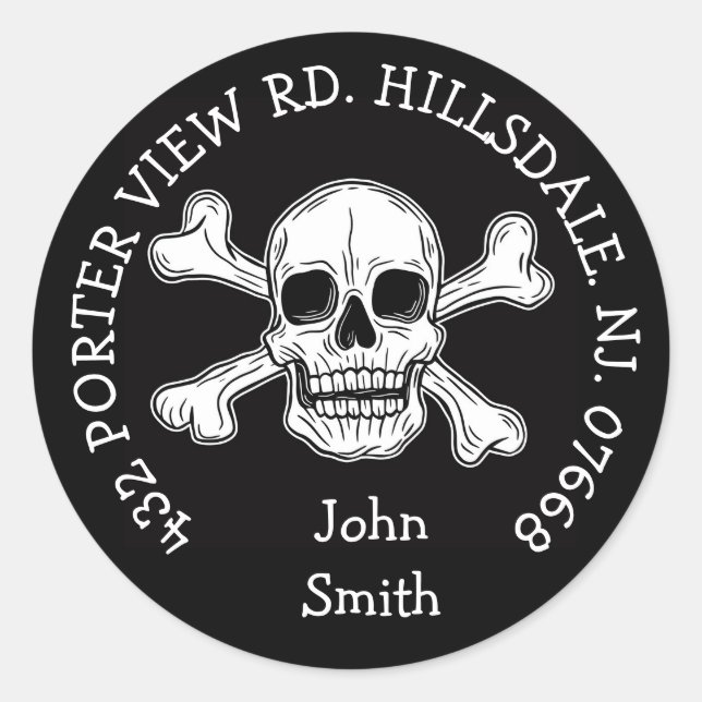 Pegatina Redonda pirata (Anverso)