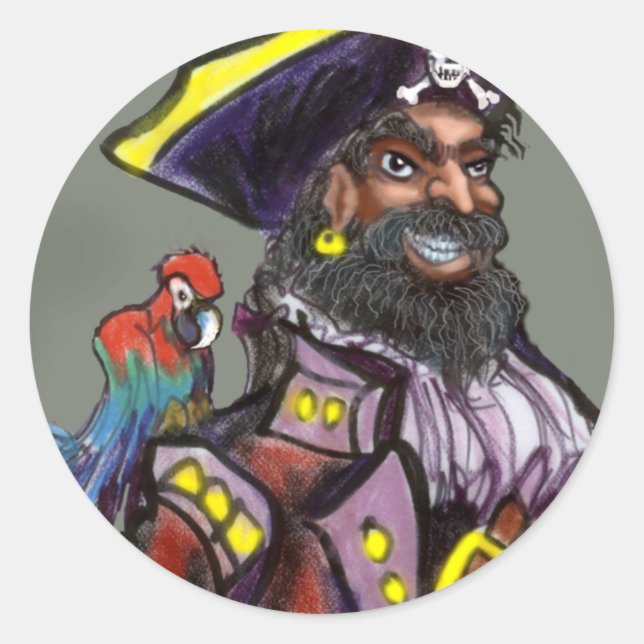 Pegatina Redonda Pirata (Anverso)