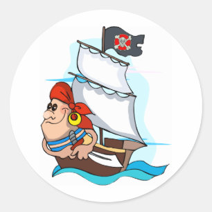 Pegatina Redonda Pirata