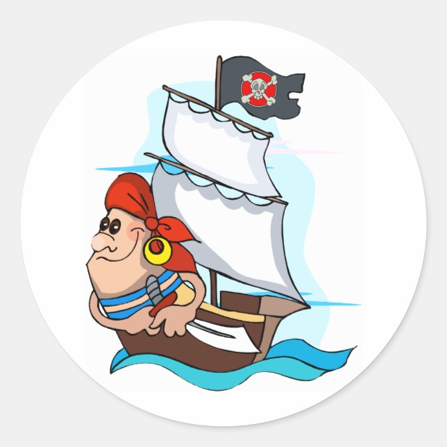 Pegatina Redonda Pirata (Anverso)