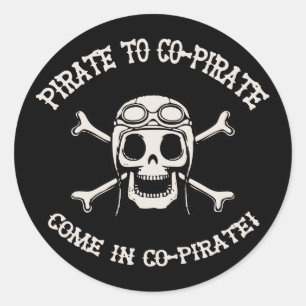 Pegatina Redonda Pirata a copirata
