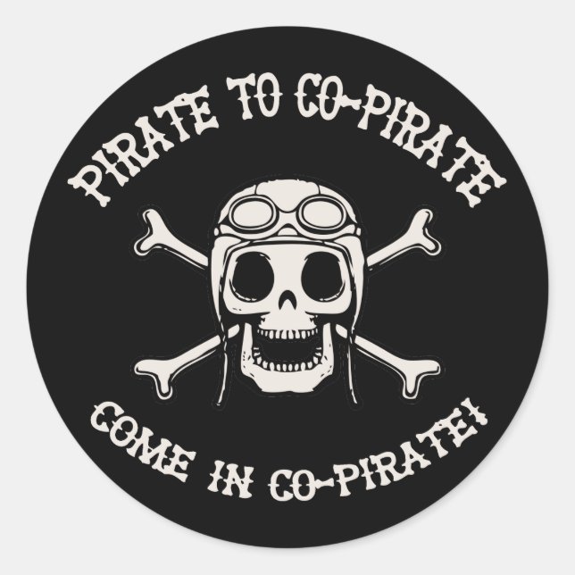 Pegatina Redonda Pirata a copirata (Anverso)