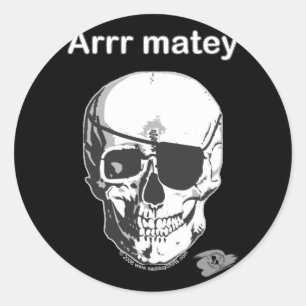 Pegatina Redonda Pirata - Arrr Matey