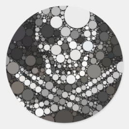 Pegatina Redonda Pirata blanco negro cráneo