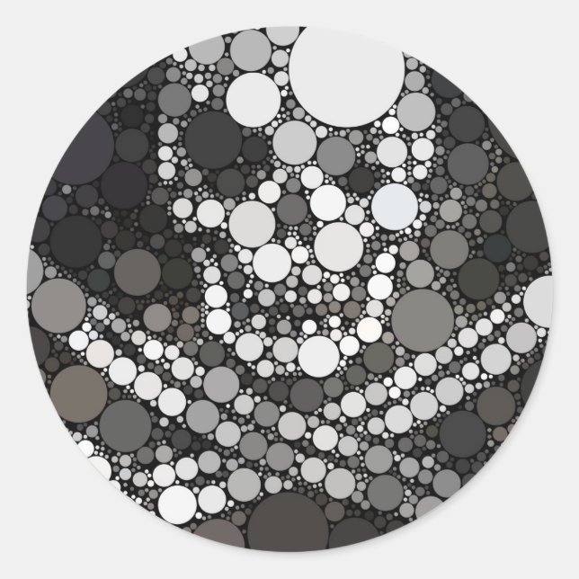 Pegatina Redonda Pirata blanco negro cráneo (Anverso)