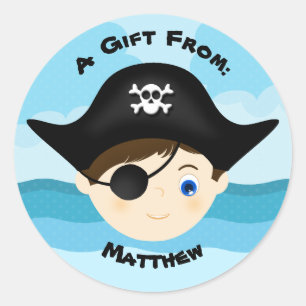 Pegatina Redonda Pirata Boy