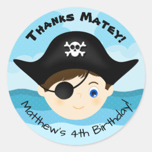 Pegatina Redonda Pirata Boy