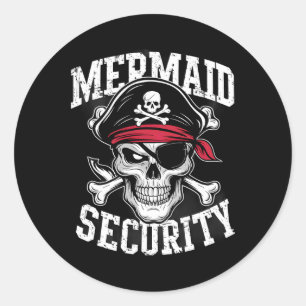 Pegatina Redonda Pirata de seguridad para sirenas papá hermano Hall