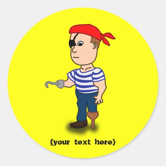 Pegatina Redonda Pirata de varas (Anverso)