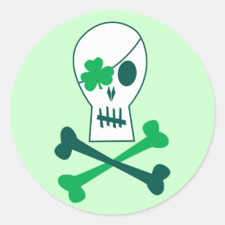 Pegatina Redonda Pirata del Día de San Patricio