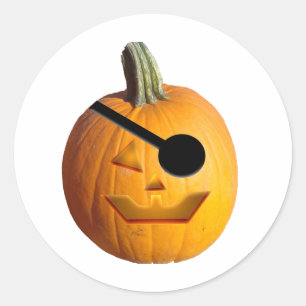 Pegatina Redonda Pirata Jack O' Lantern