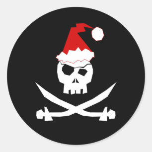 Pegatina Redonda Pirata Santa
