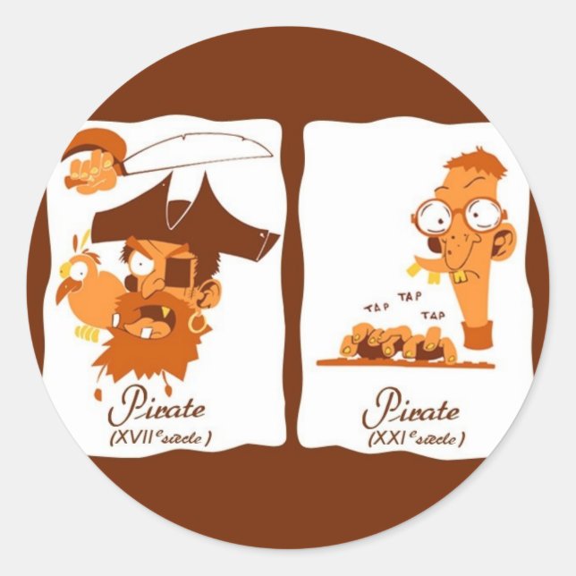 Pegatina Redonda Piratas (Anverso)