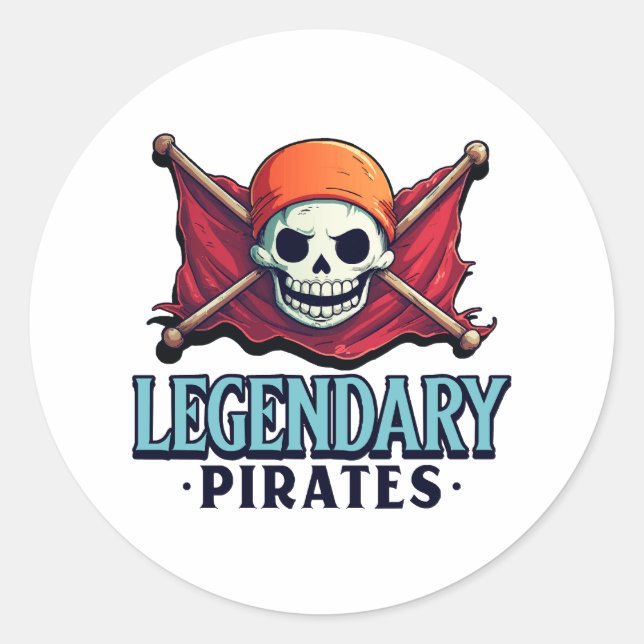 Pegatina Redonda Piratas legendarios (Anverso)