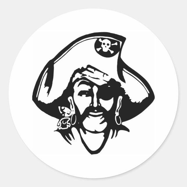 Pegatina Redonda Piratas piratas (Anverso)