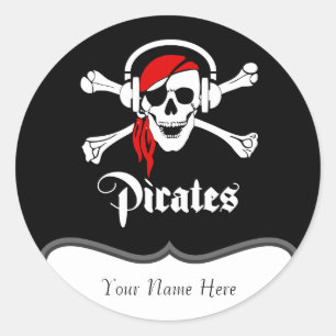 Pegatina Redonda Pirate Jolly Roger