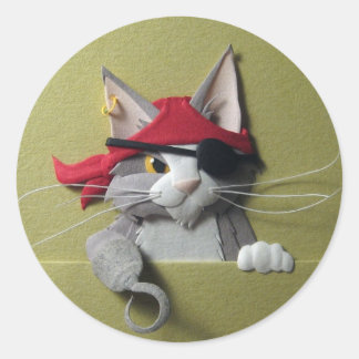 Pegatina Redonda Pirate Kitten #2 Pegatinas