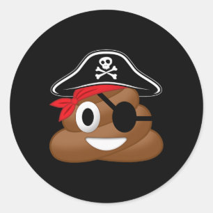 Pegatina Redonda Pirate Poop Funny Halloween