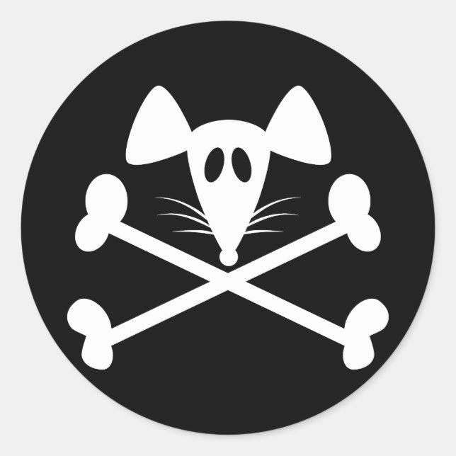 Pegatina Redonda Pirate Rodent (Anverso)