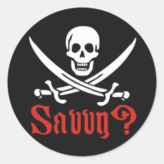 Pegatina Redonda Pirate Savvy