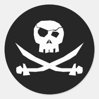 Pegatina Redonda Pirate Skull