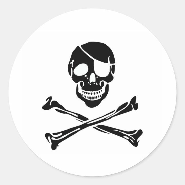 Pegatina Redonda Pirate Skull (Anverso)
