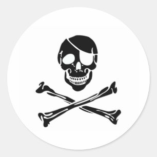 Pegatina Redonda Pirate Skull