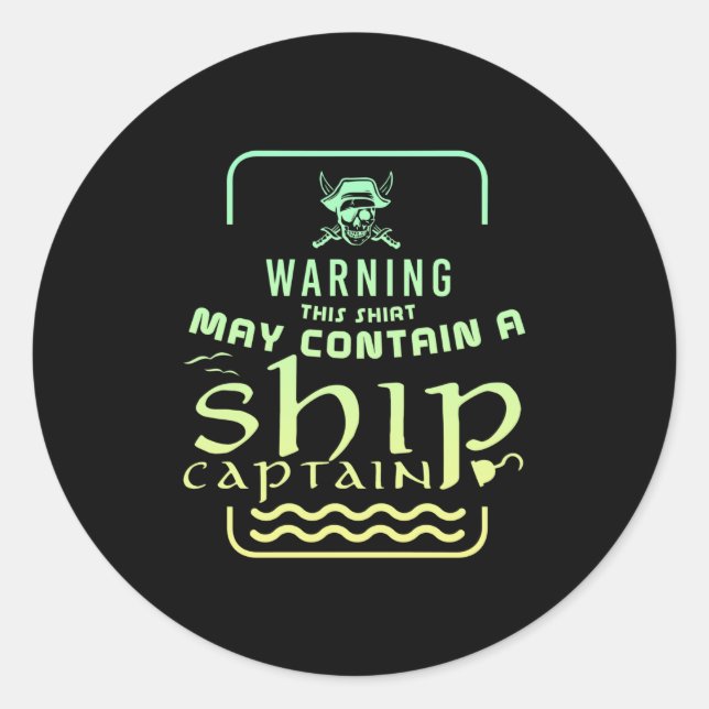 Pegatina Redonda Pirate Treasure Chest Sayings (Anverso)