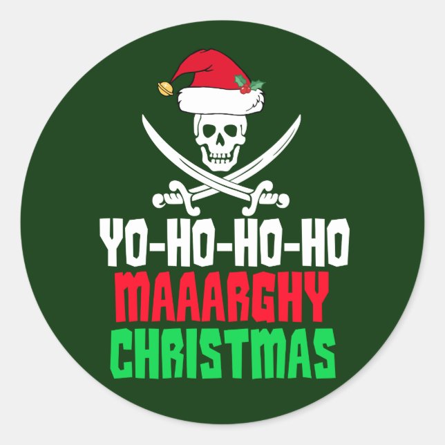 Pegatina Redonda piratechristmasfull (Anverso)