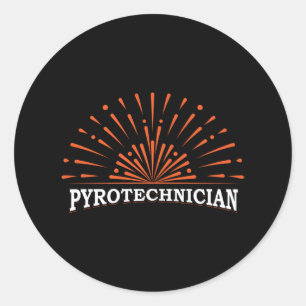 Pegatina Redonda Pirotécnico Crew Pyrotechnics Fireworks Pyro