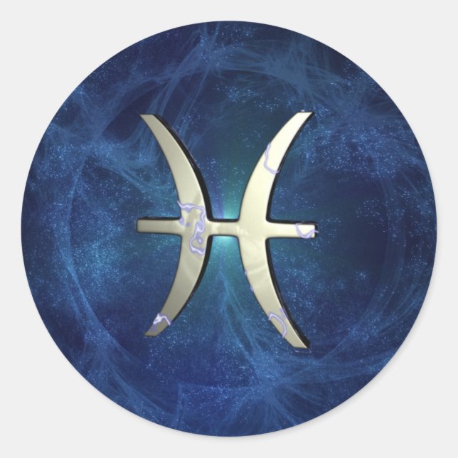 Pegatina Redonda Pisces (Anverso)