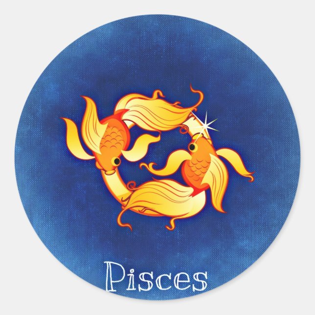 Pegatina Redonda Pisces (Anverso)