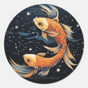 Pegatina Redonda Pisces
