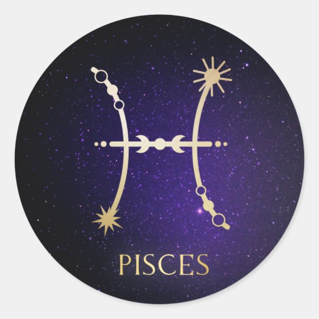 Pegatina Redonda Pisces (Anverso)