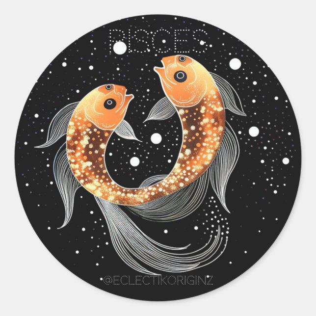 Pegatina Redonda Pisces (Anverso)