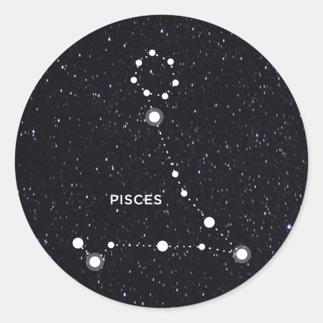 Pegatina Redonda Pisces (Anverso)