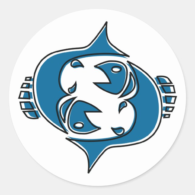Pegatina Redonda pisces de odd-Rex (Anverso)
