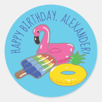 Piscina personalizada Fiesta de  con fondo temátic