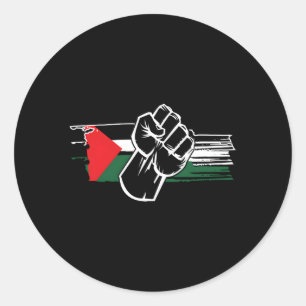 Pegatina Redonda Piso palestino orgulloso de bandera palestina